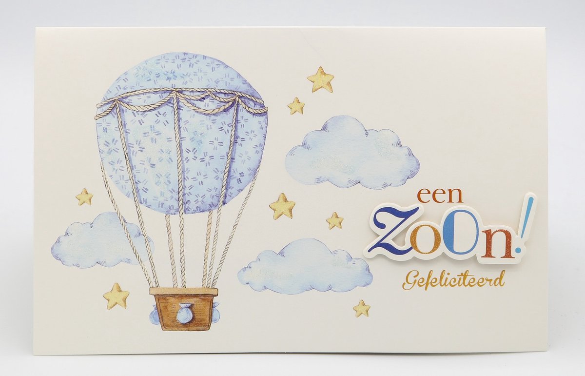 Wenskaart | 6 stuks | ADIOS applicatiekaart een zoon! gefeliciteerd