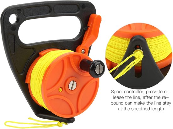 Draagbare Duikreel, 46 M / 150,9 Ft Scuba Dive Reel Kajakanker met Duimstopper, voor Onderwaterduikers - ShopVlot — afbeelding 2