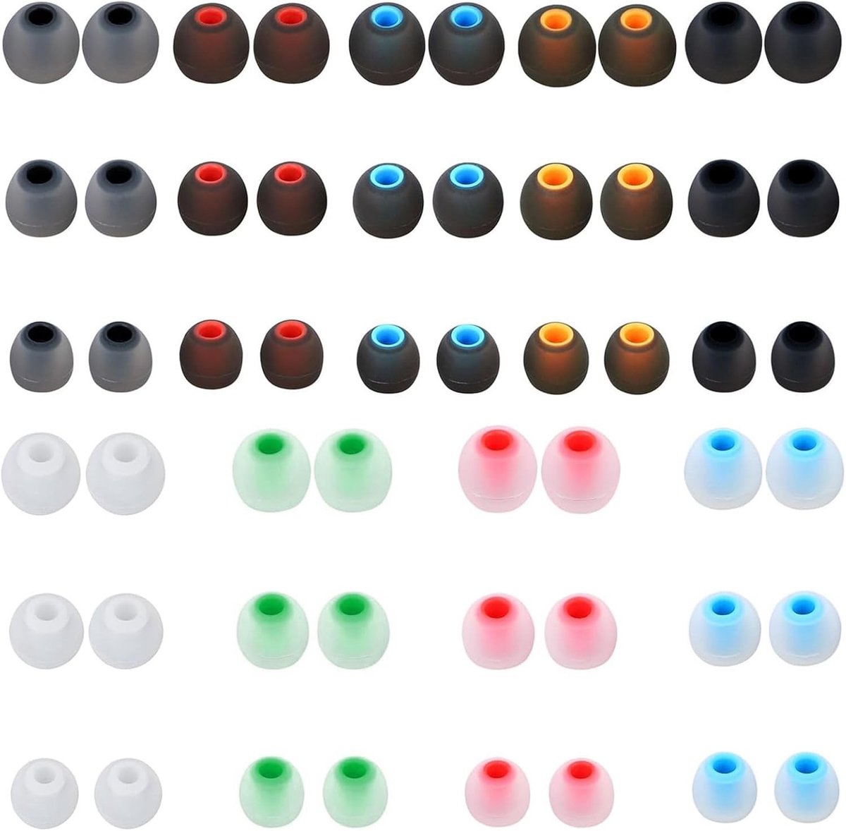 54 Stuks Vervangende Silicone Oordopjes, 3 Maten Oorkussens voor In-Ear Hoofdtelefoons, Comfortabele Oorkappen S/M/L