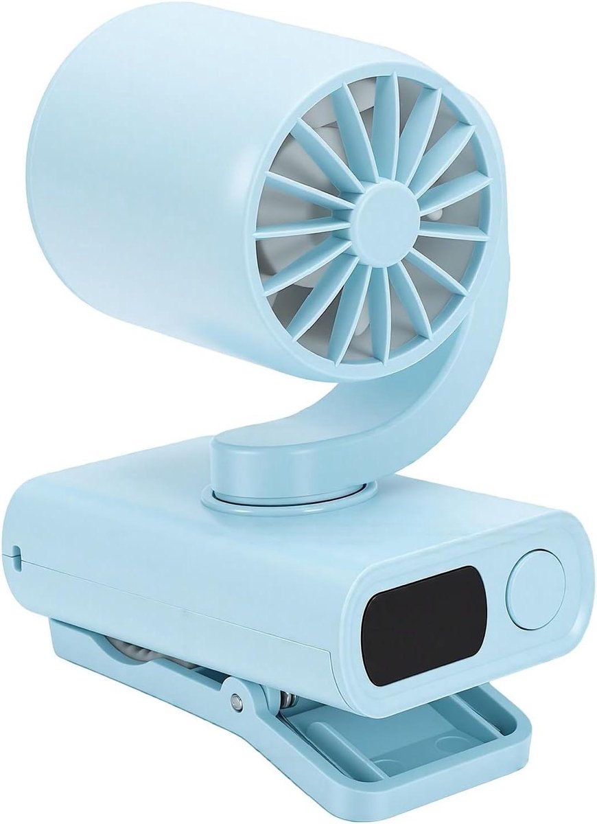Draagbare Clip Ventilator - Oplaadbare USB Ventilator - Persoonlijke Koeling - 199 Snelheidsniveaus - 9D x 7W x 5H cm