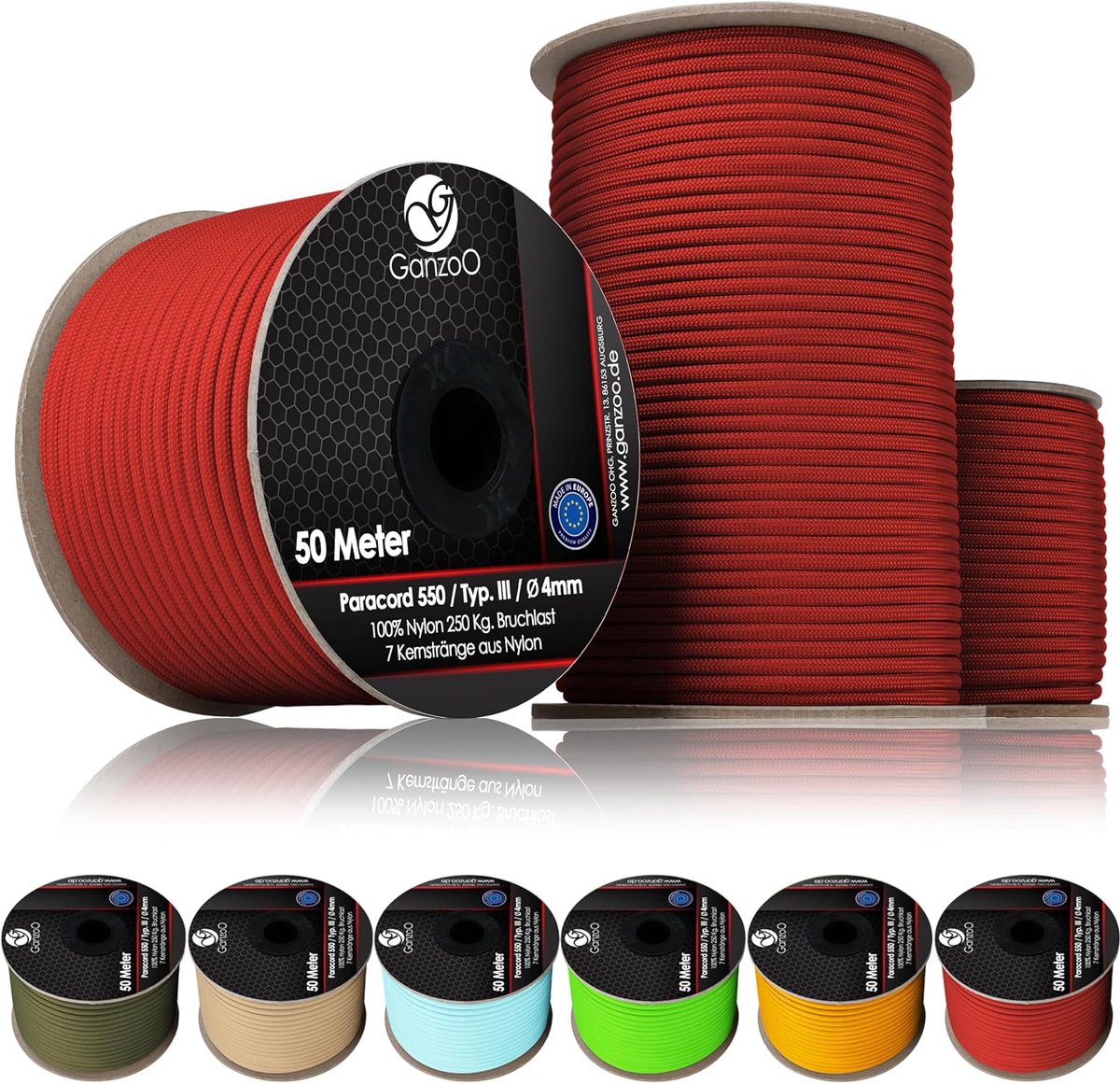Paracord 550 touw 4 mm - 30 meter nylon - ronde gevlochten structuur - ideaal voor reparaties - SnelShoppen