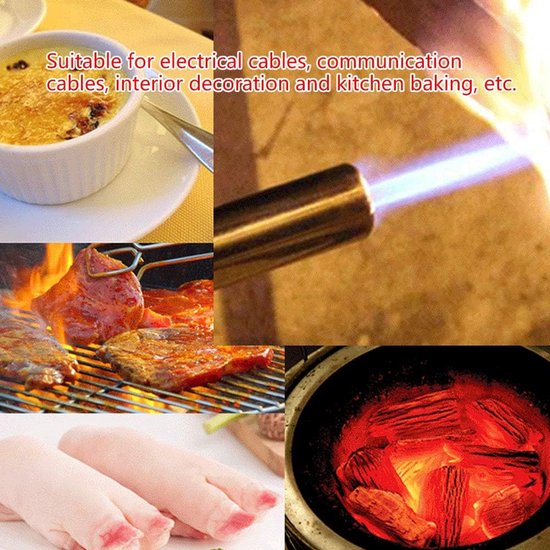 SnelShoppen - Vlammenwerper Gas Branders Verstelbare Vlam met Elektronische Ontsteking voor Buiten Keuken, Koken, Barbecue, Bakken, Tot 1300°C van snelshoppen — afbeelding 4