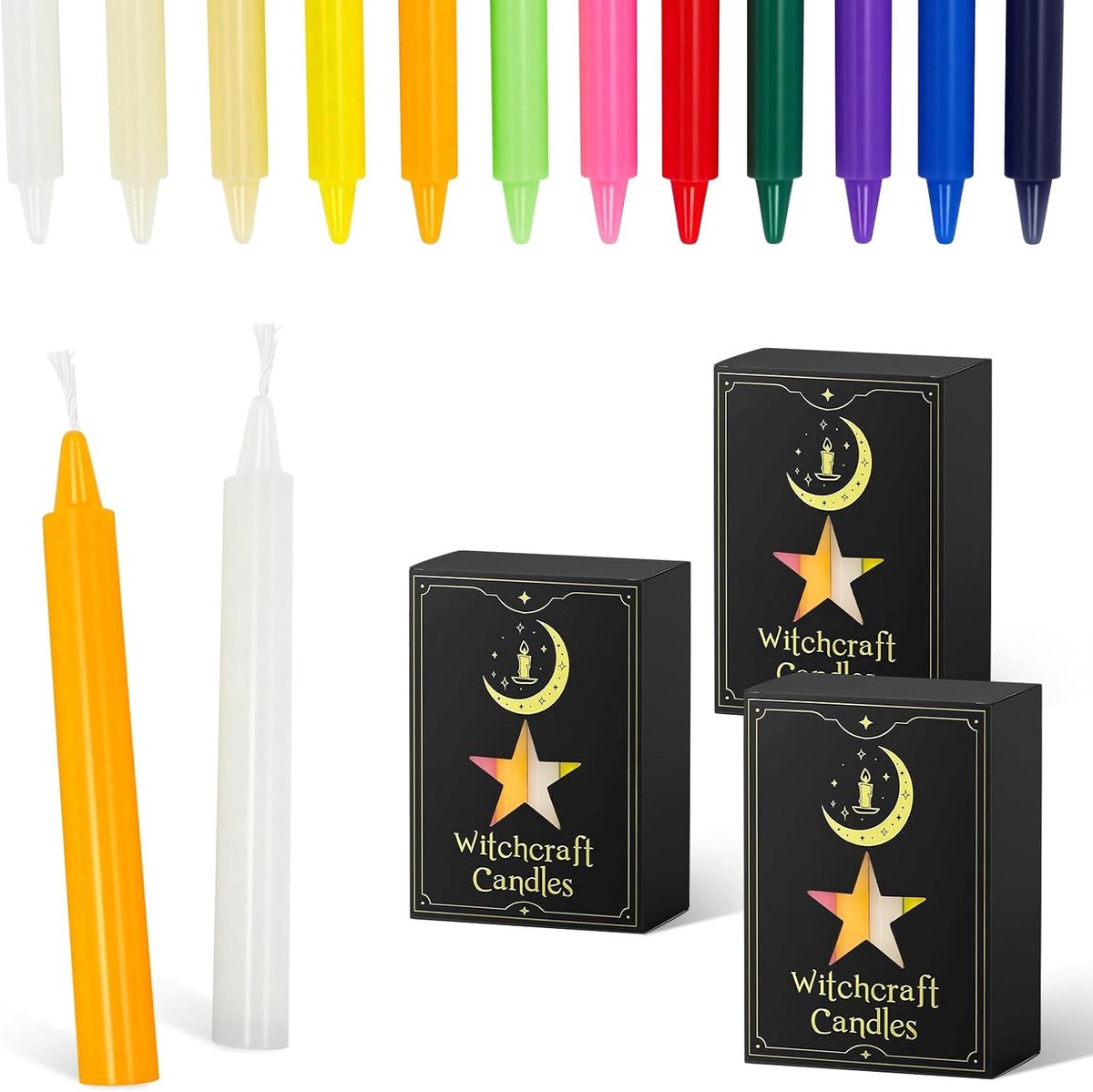 SnelShoppen - 36 Puntkaarsen 1.2 x 10cm Geurloze Kaarsen voor Kandelaar, Decoratieve Stokkenkaarsen in Diverse Kleuren voor Feestelijke Gelegenheden