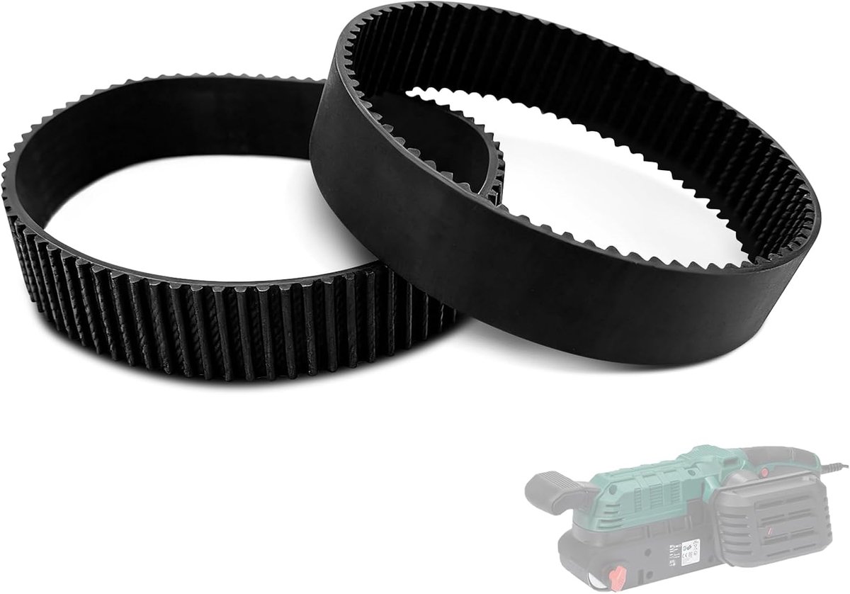 SnelShoppen - Vervangende Aandrijfriem Set voor Schuurmachines - 2 Stuks Timingriemen - Omvang 225 mm, 75 Tanden, 17 mm Breed - Precisie Onderdeel voo