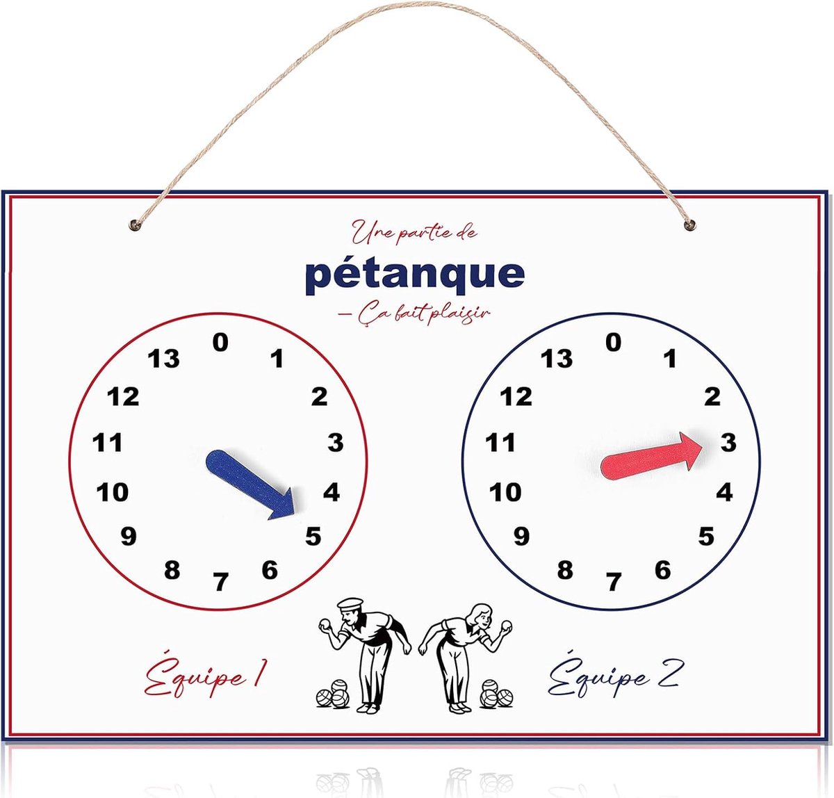 Photect Petanque Score Counter 30 x 20 cm Petanque Point Counter Decorative Accessory for Indoor Outdoor, Wooden Plate - ShopVlot