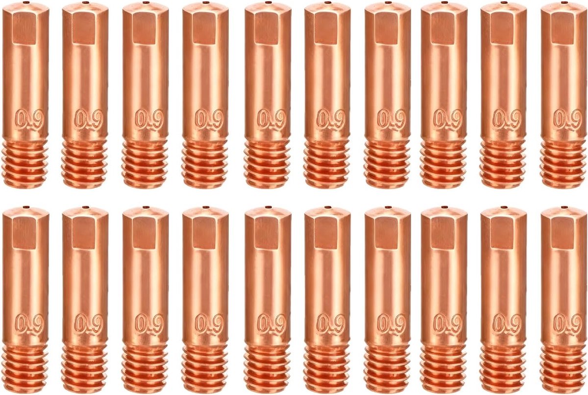 20pcs MIG MAG welding nozzles 0.9mm M6 copper contact points power nozzle 0.035 inch Spare parts Accessories for 15AK - ShopVlot