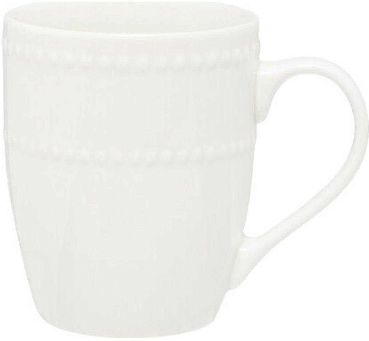Secret de Gourmet koffie kopjes - Ivory - 1x stuks - wit - 350 ml - mokken - porselein - met stijlvol decoratie motief
