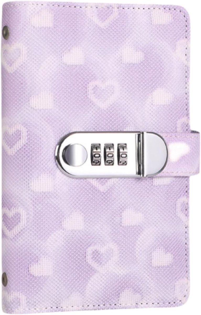 Bobypet - Spaarbudget Binder met Cijferslot - 100 Enveloppen Challenge Spaarboekje - 7.7 x 4.5 Inch PU Leer - Paars
