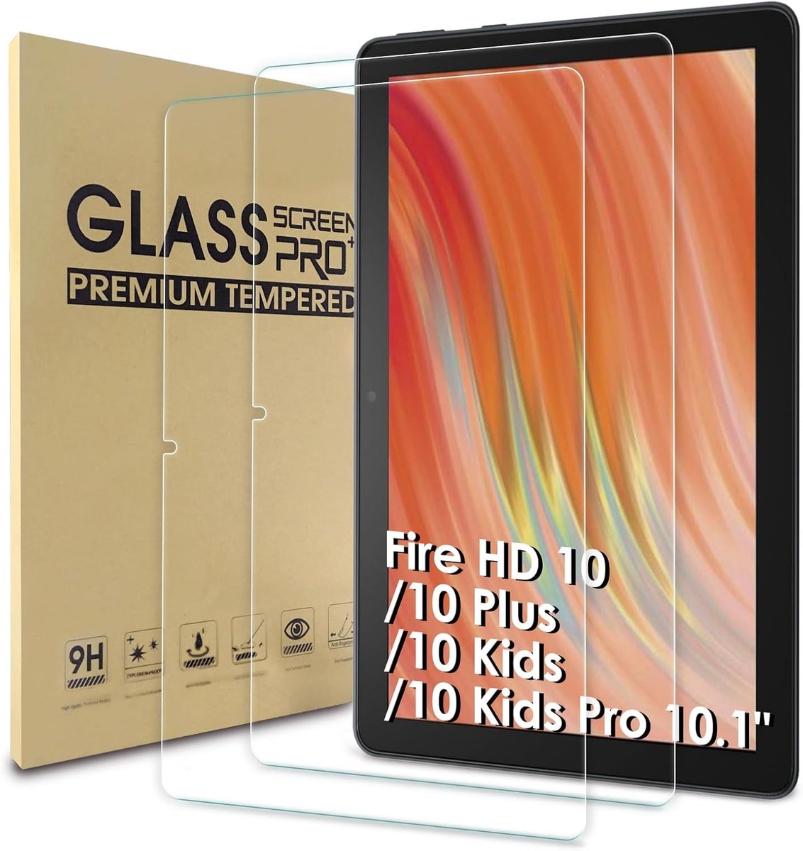 SnelShoppen - Pack van 2 Gehard Glas Screen Protector voor Fire HD 10/10 Plus/10 Kids/10 Kids Pro 2023 - 10.1 Inch Hoge Definitiescherm Bescherming -