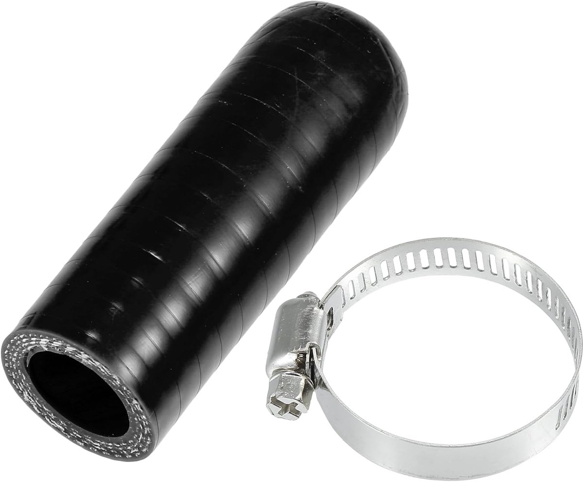 1 Set 20mm 0.79 Inch Silicone Cap for Vacuum Hose with Clamp - Car for Continuing Engine Cooling - Silicone Black - ShopVlot