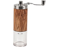 Handmatige Koffiemolen - Koffiemaler Keramisch - Verse Koffie Zetten - Opvouwbare Slinger - 80 Gram Capaciteit - Zilver Hout