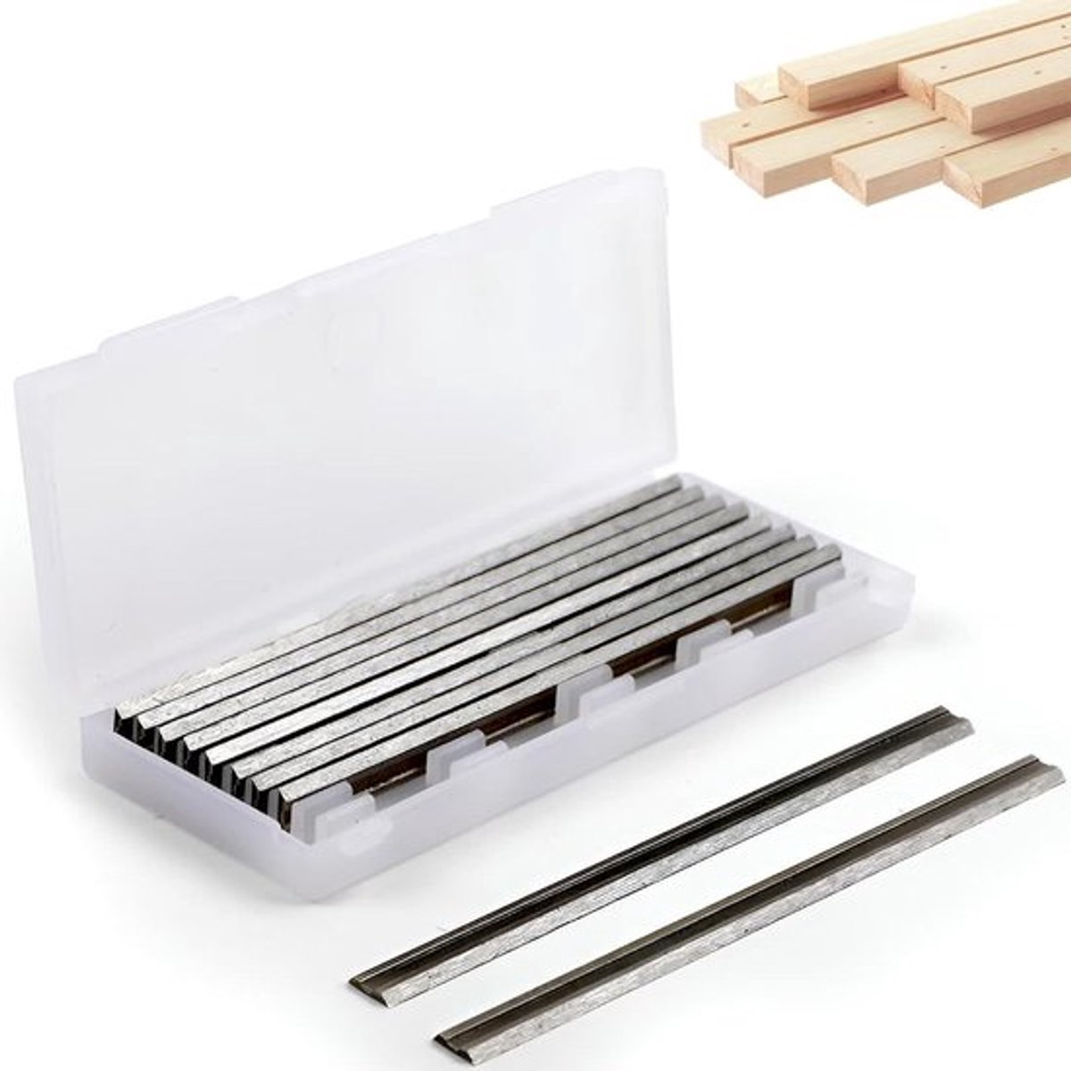 Allecto Plus - Pack van 10 HSS Schaafmessen 82 x 5.5 x 1.2 mm Compatibel met Hand