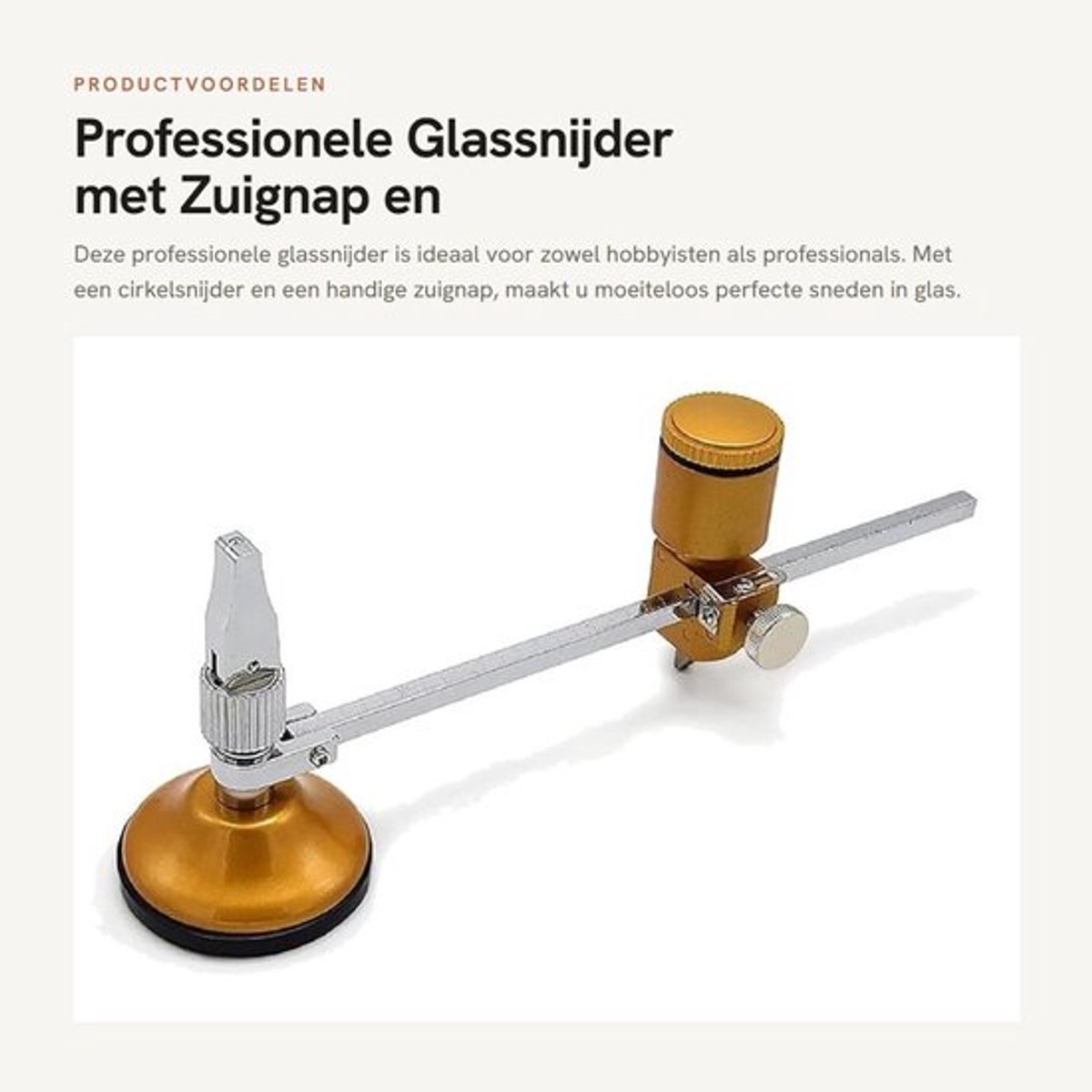 Professionele glassnijder 40 cm - cirkelsnijden