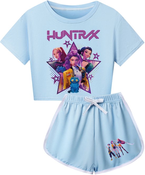 K-POP Katseye Merch T-shirt en korte broek voor meisjes yogakleding set grafische muziekfans print outfit voor kinderen streetwear 5-13 jaar