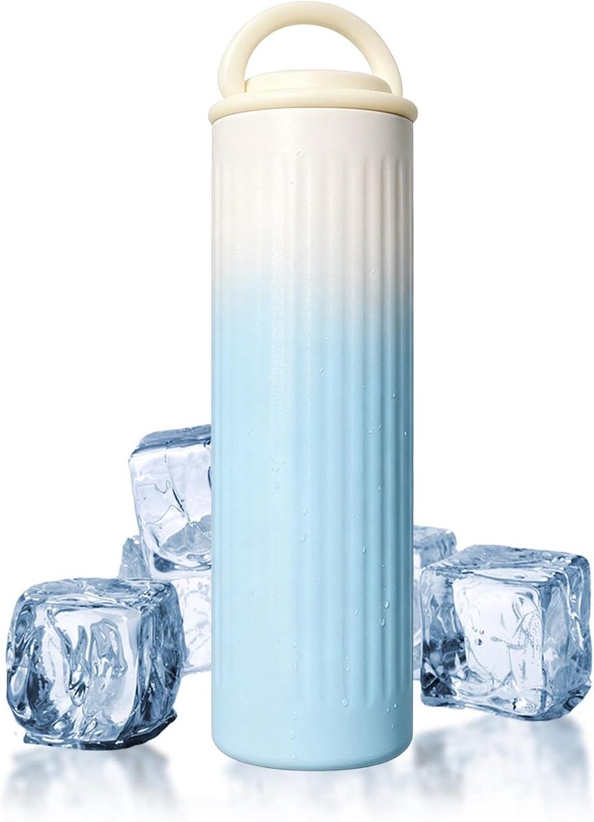 Kleine ijsblokjes - Koelstick herbruikbaar - Drank koel houden - Dubbelwandige isolatie - 120 ml capaciteit - Blauw