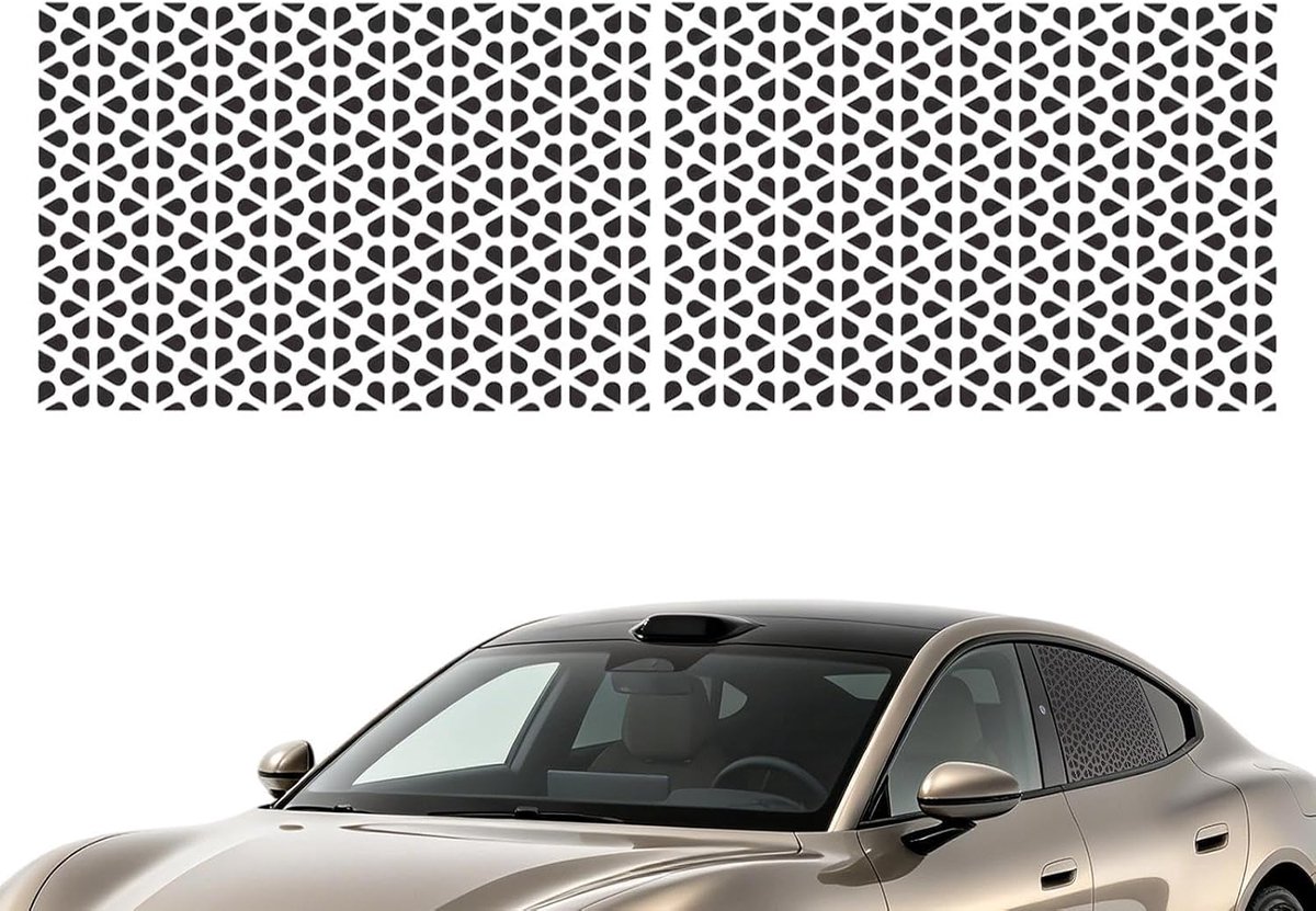 Hittebeschermingsfolies - Zonwering ramen - Auto interieur - Honingraat design - 75 x 50 cm - Zwart