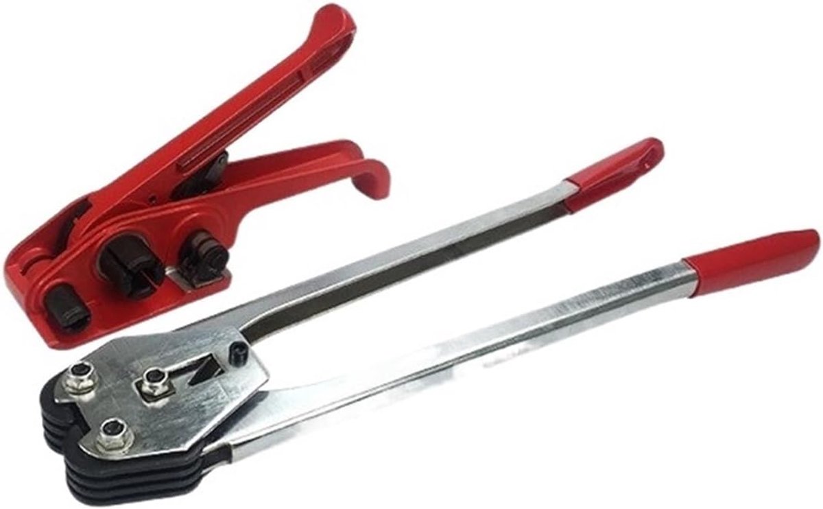 Omsnoeringsmachine Set - Verpakkingstang Band - Pakketten Zekeren - Ergonomisch Handvat - 13-19 mm Bandbreedte - Rood