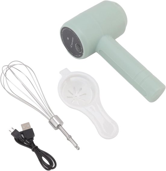 Handmixer - Keukenmixer - Beslag Maken - USB Oplaadbaar - 20 Watt - Lichtcyaan — afbeelding 4