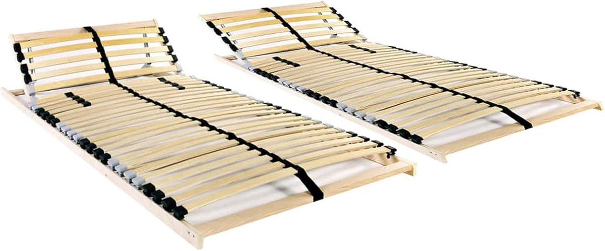 Lattenbodem Bed - Houten Bodem - Comfortabel Slapen - Verstelbare Hoofdsteun - 90 x 200 cm - Natuurlijk Hout