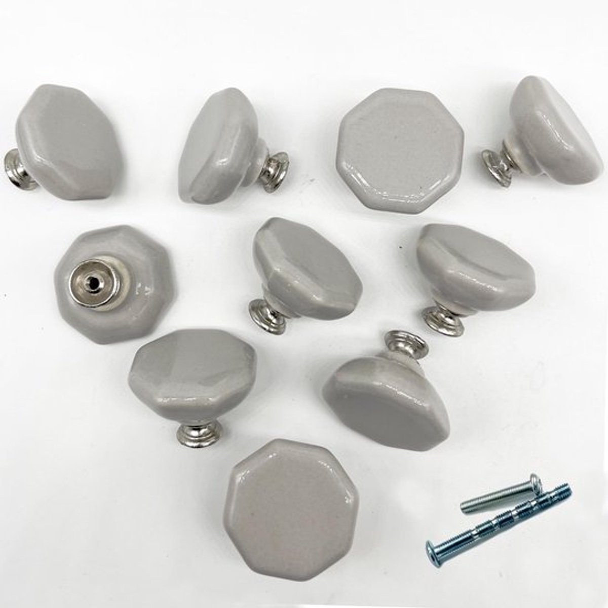 Stijlvol modern keramisch knobbelwit - Grey Ceramic Handles