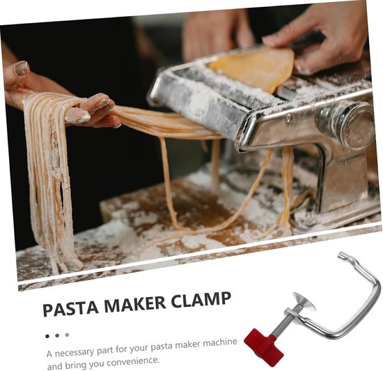 Pastamaker Accessoire - Deegklem - Zelf Pasta Maken - Robuuste IJzeren Legering - 15.5x6.5x2.8cm - Rood van Pastamaker — afbeelding 4