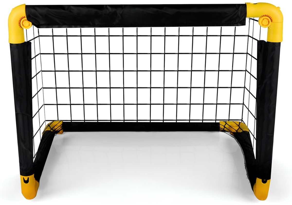 SP® Voetbaldoel - 3 Stukken - Voetbalgoal - Voetbal Doel - Zwart/Geel - 50cm x 44cm x 44 cm