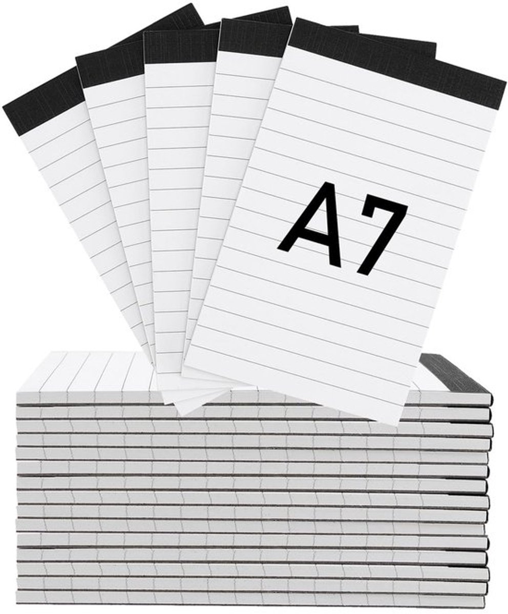 Notitieblokken A7 - 20 stuks, klein formaat navulpad