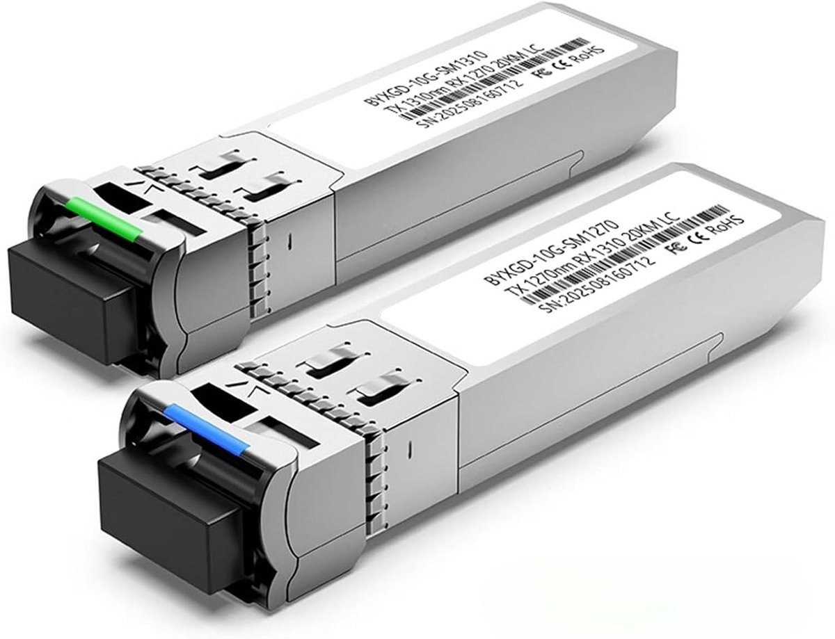 Netwerkmodule - Zendontvanger Module - Netwerkverbinding - Zinklegering Behuizing - 10G 20KM - Zilver