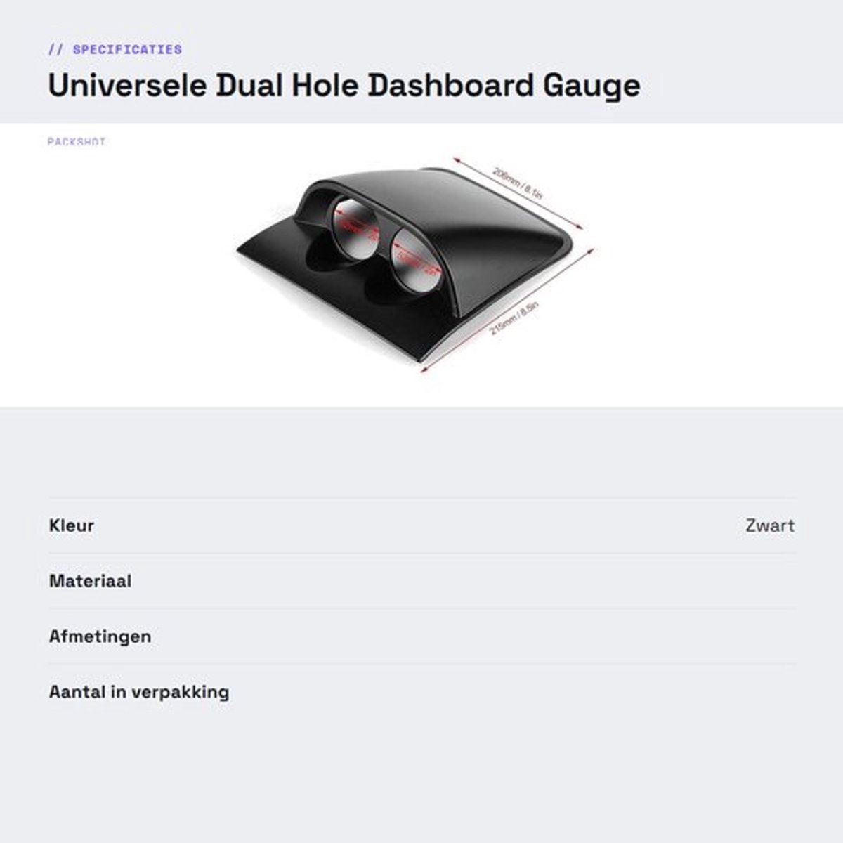 OmGoods - Dailygoody - Universele Dual Hole Dashboard Gauge Houder - Auto Meter