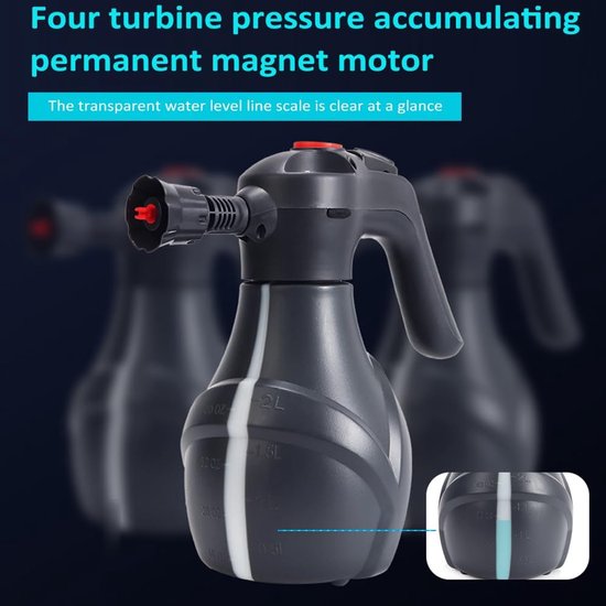 Elektrische Spuitfles - Spray Bottle - Foamer Auto - Schuimsproeier - Sproeier Machine - Tuin Onderhoud - Eenvoudig te Bedienen - 2600 mAh - 2L - Zwart — afbeelding 5