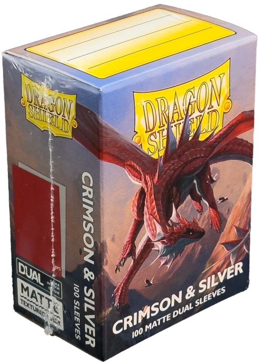 Dragonshield 100 Box Dual Matte Sleeves Crimson & Silver