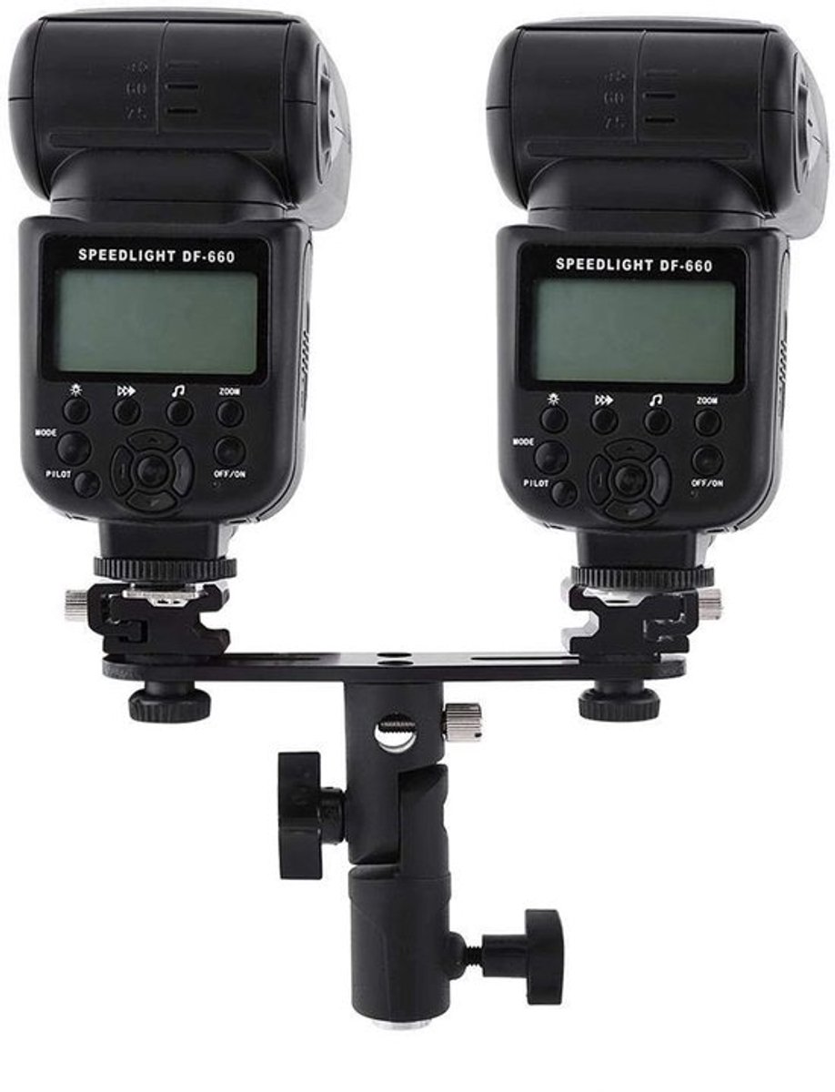 Dual hot shoe tripod holder van Shopcentral