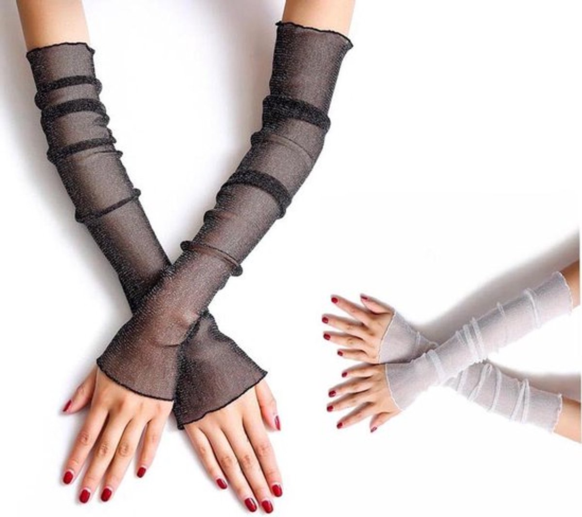 Inovra Plus - Lange ultradunne kanten handschoenen dames UV-bescherming zon