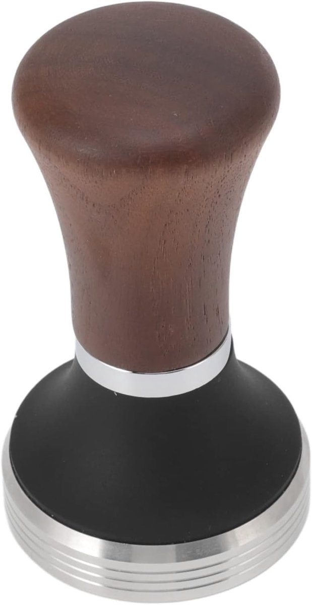 Koffie Tamper Espresso Tool Perfect Koffie Zetten Gelijkmatige Druk 51 Mm Diameter Houtkleur