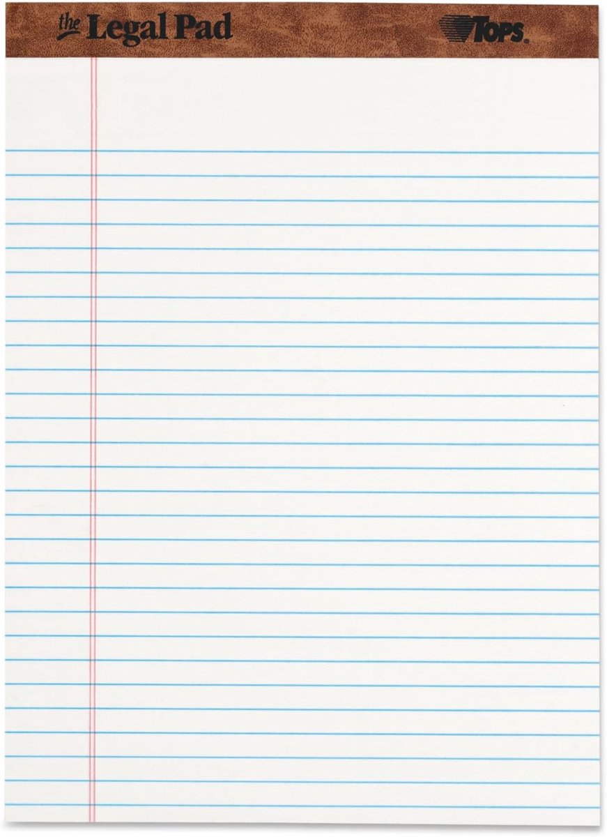 Legale schrijfblokken - Geperforeerde notitieblokken - Notities maken - Duurzaam geproduceerd papier - A4 formaat - Wit