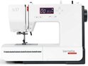 Witte Bernette b37 naaimachine, frontaal, met digitaal display.