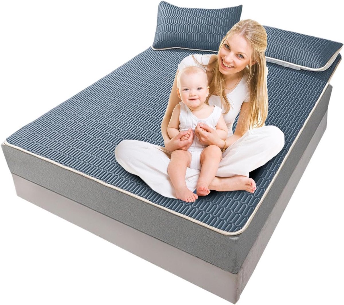 Zomerbedmat - Koel laken - Fris slapen - Zijdestof - 180 x 200 cm - Blauw
