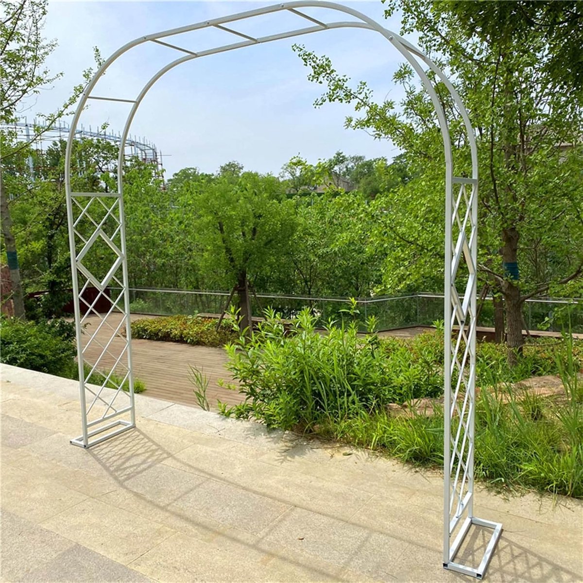 Tuinboog - Metalen frame - Planten ondersteunen - Verstevigd ijzer - 180 cm breed - Rosé