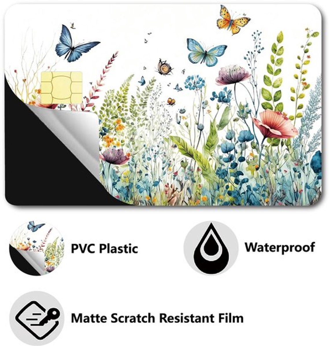 Virtubuy - Vlinder Sticker - Voor Betaalkaarten - Waterdicht en Luchtbelvrij - 186