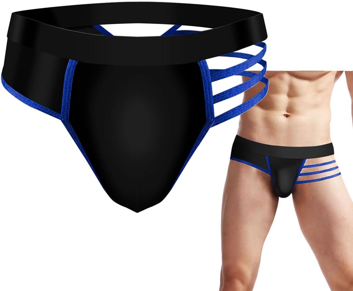 Sexy Men's Tanga Jockstrap Suspensorium Briefs Thong Underwear Thong Sport Athletic Ice Silk Breathable Men 1 Piece - ShopVlot