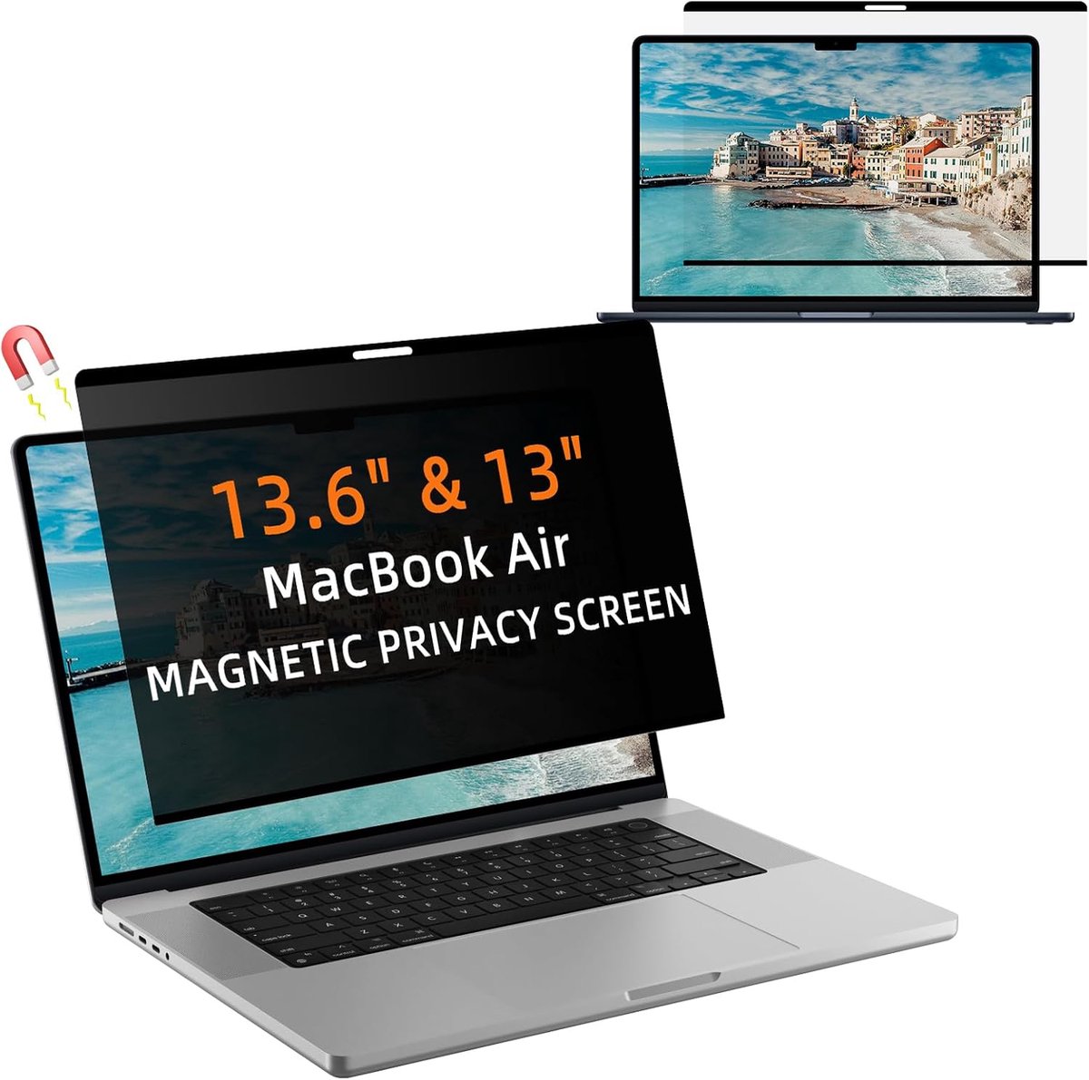 Magnetische inkijkbescherming voor MacBook Air 13,6/13 inch (2022-2026, M2 M3 M4 M5), afneembare privacyfolie - ShopVlot