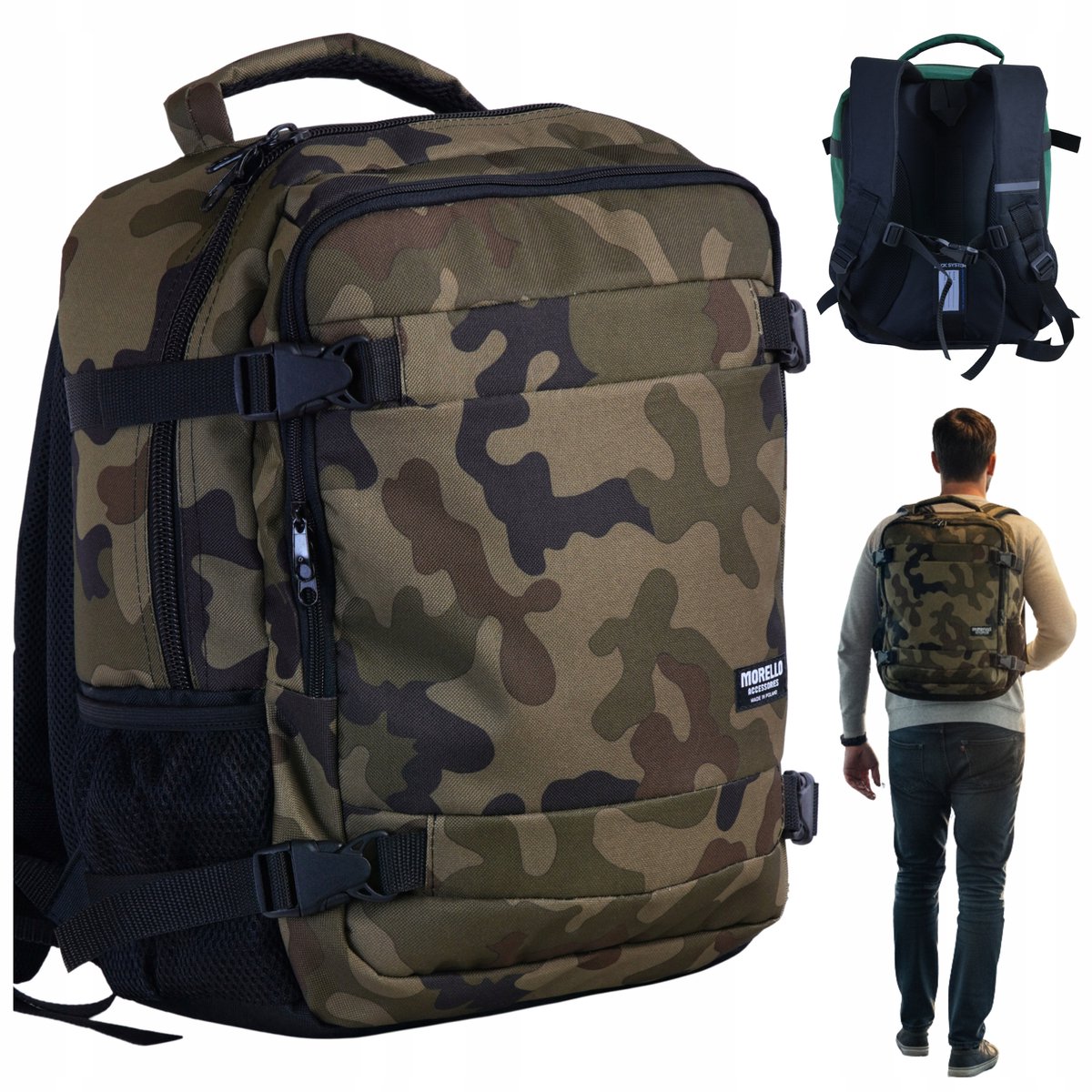 Merkloos Vliegtuig Handbagage Rugzak 40x30x20cm - Ideaal voor Ryanair