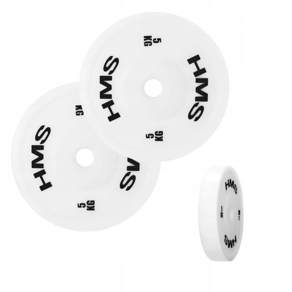 2x 5kg HMS TPP05 Olympische Bumperplaten Wit