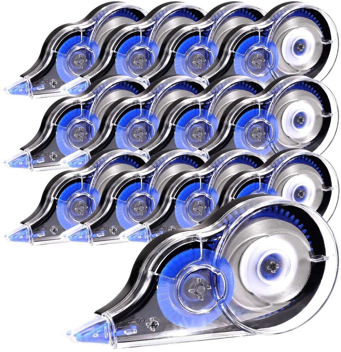 Korrekturroller Set 12 Stuks, 5 mm x 12 m, Blauw