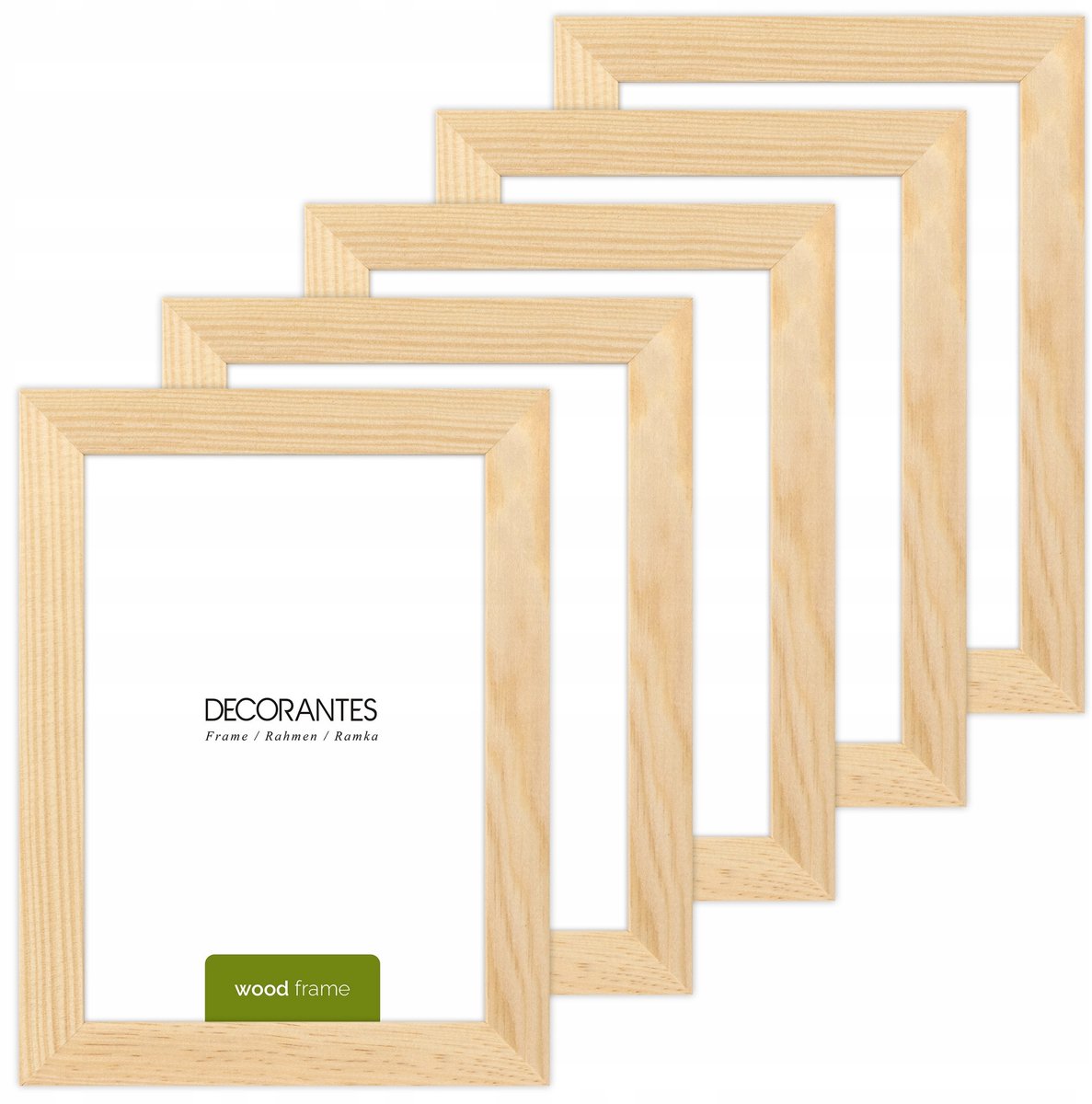 Set van 5 Houten Fotolijsten 13x18 cm - Naturel Hout