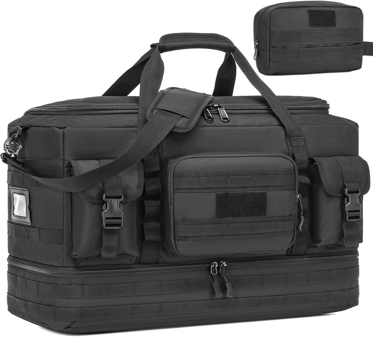Sporttas 50L met Toilettas - Zwart - Met Schoencompartiment - Ideaal voor Weekendjes Weg