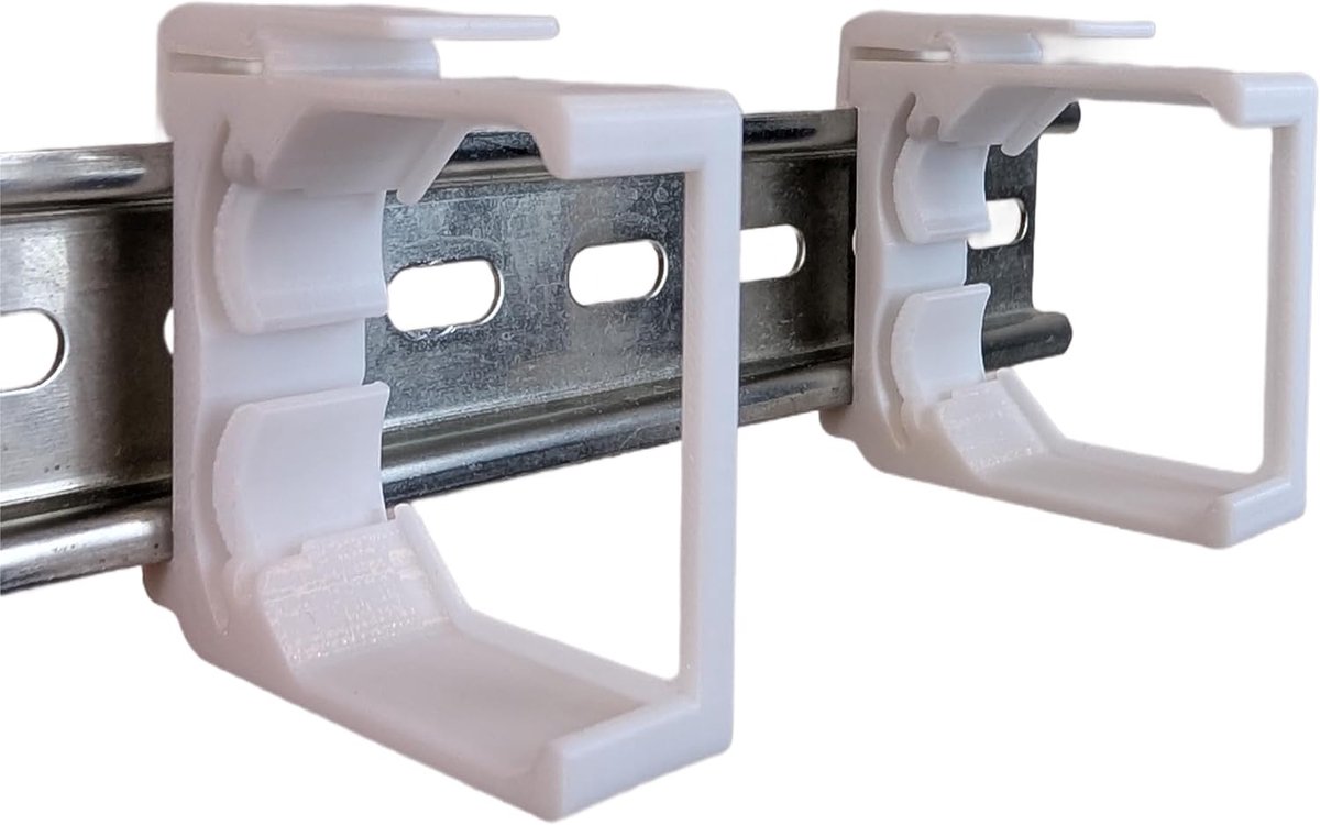 Set of 2 adapter holders suitable for Shelly Dimmer 2 & Shelly RGBW 2 DIN rail/DIN Rail bracket (35mm) - ShopVlot
