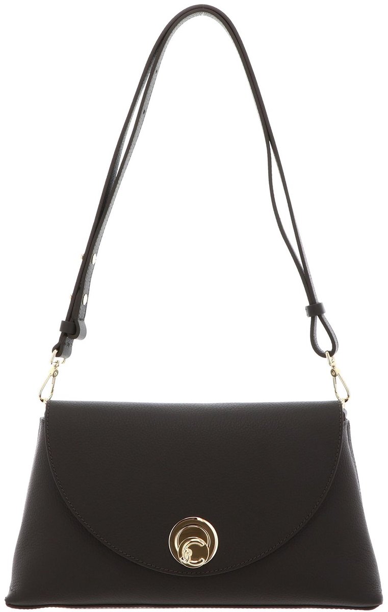 COCCINELLE Leren schoudertas Nikla Handbag Double Grainy Leather Fango / Honey donkergroen