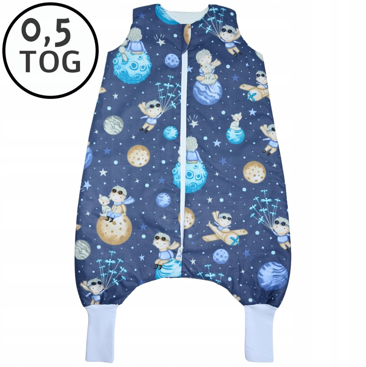 Zomer Slaapzak met pijpen 56-68cm 0.5 TOG 100% Katoen
