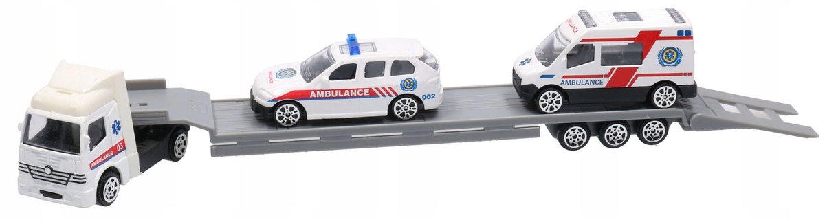 Grote autotransporter Speelgoed Vrachtwagen met 2 kleine auto's